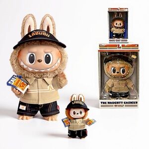 Pop Mart The Naughty Cashier Vinyl Plush Doll & Wacky Mart The Manager
